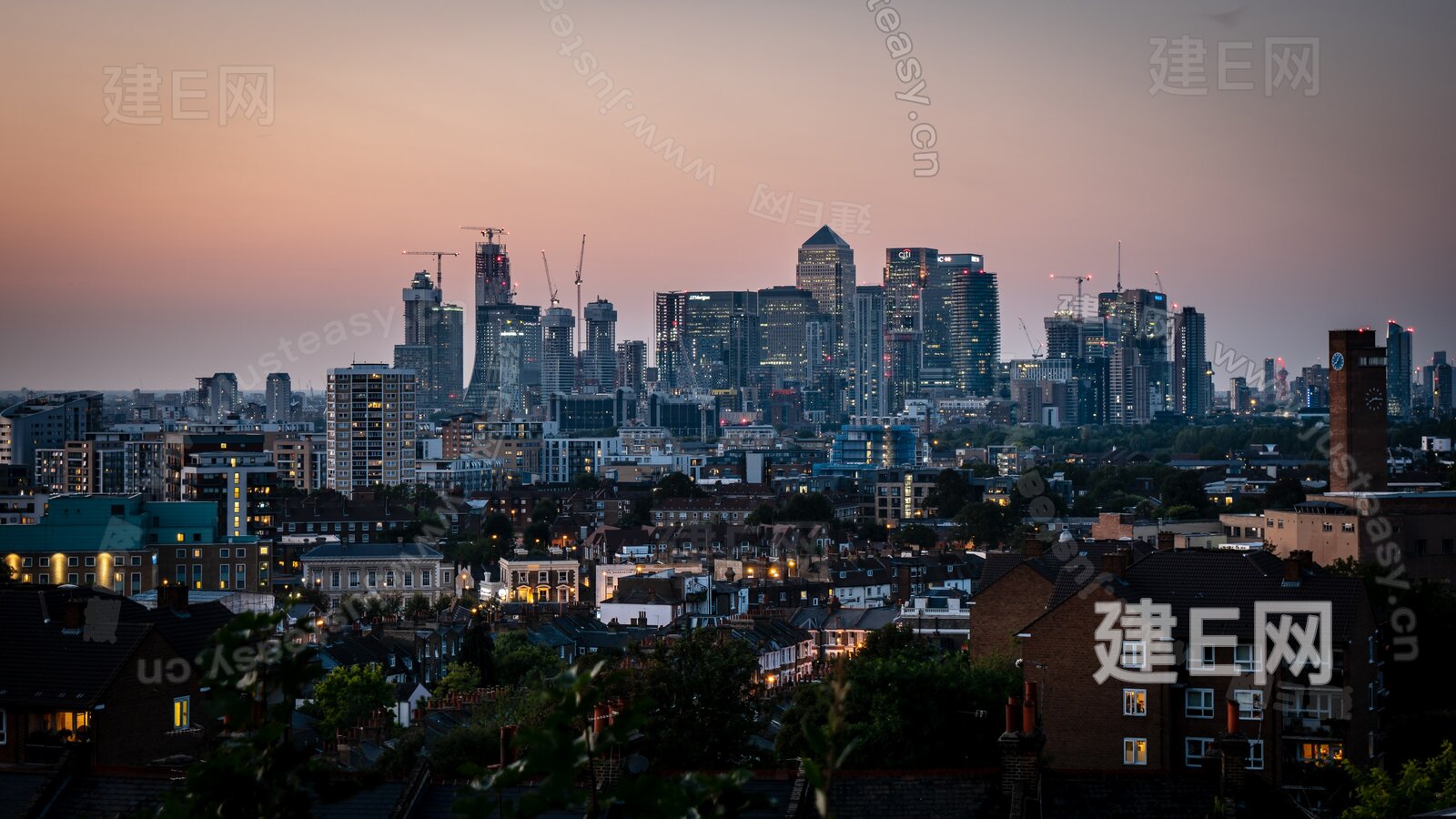 城市傍晚 建筑外景 傍晚窗外 都市景色3d贴图下载[ID:105467903]_建e贴图