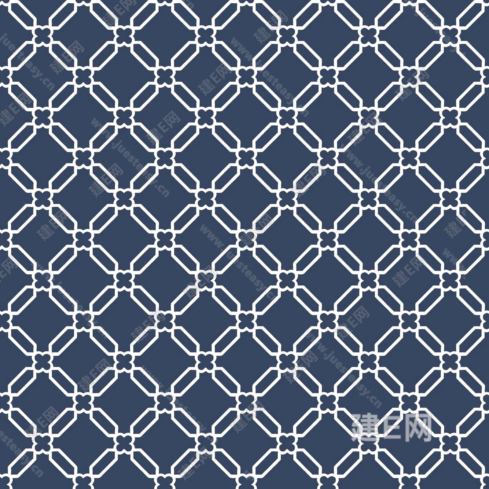 无缝蓝色几何花纹图案布纹3d贴图下载