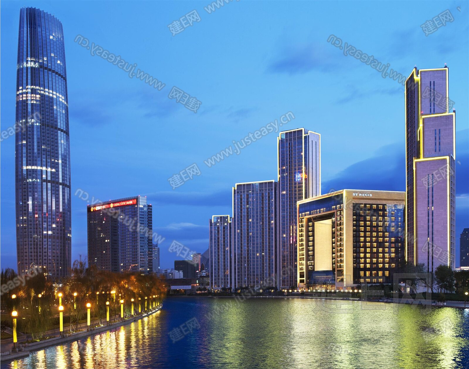 晚上城市外景3d贴图下载[ID:101469932]_建e贴图