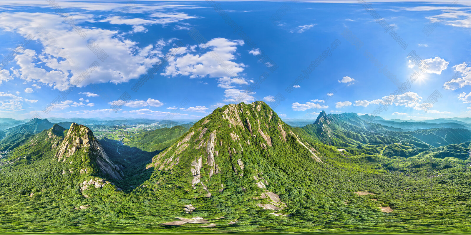 HDR白天山川绿林户外全景3d贴图下载[ID:112676430]_建E室内设计网