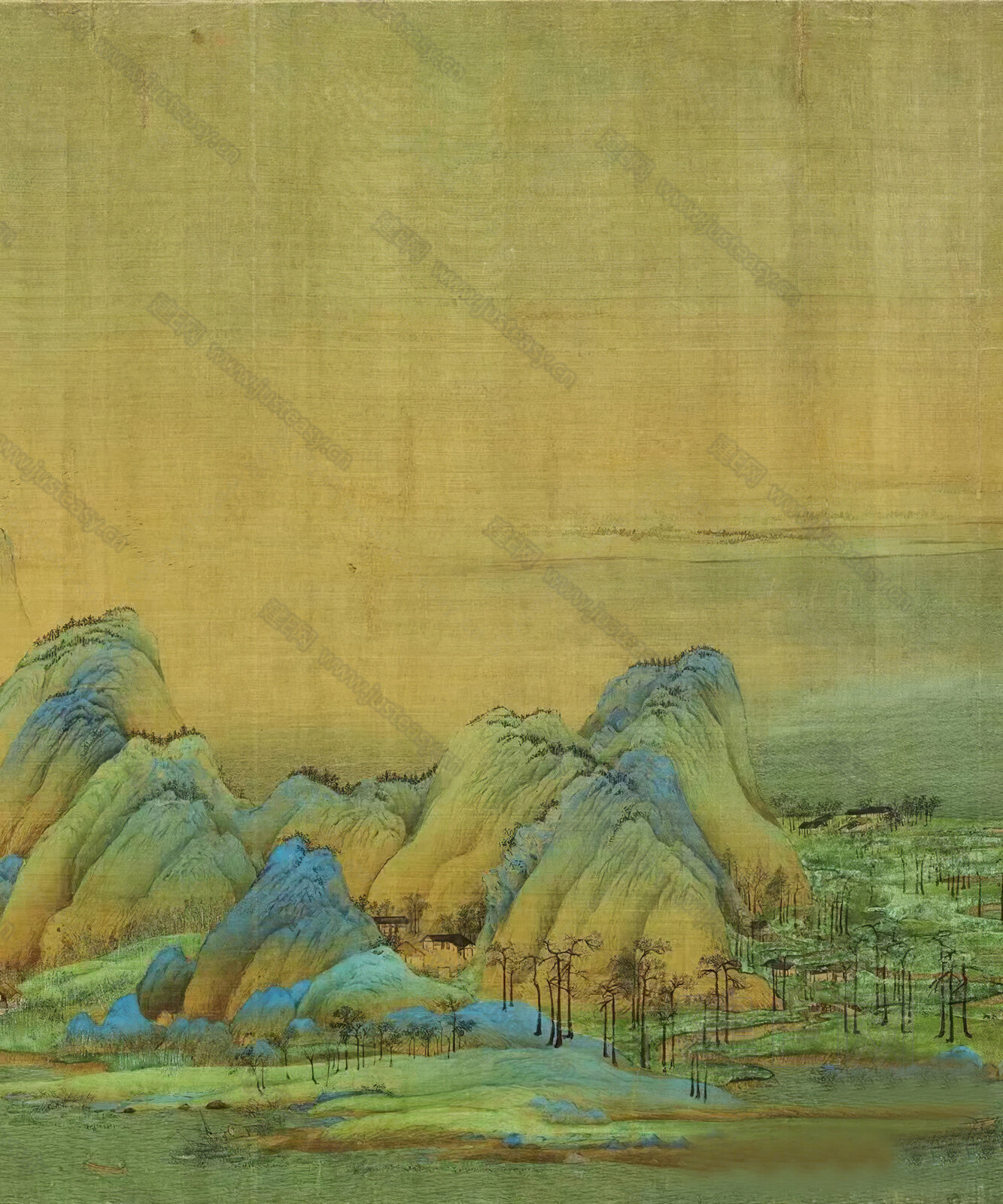 高清现代新中式山水装饰画3d贴图下载[ID:114315697]_建e贴图