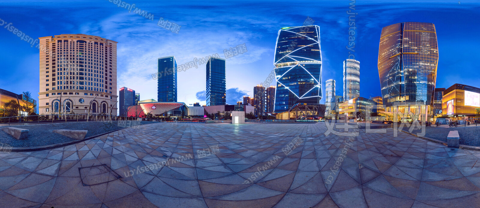 hdr夜晚城市街道全景3d贴图下载[ID:109924824]_建e贴图