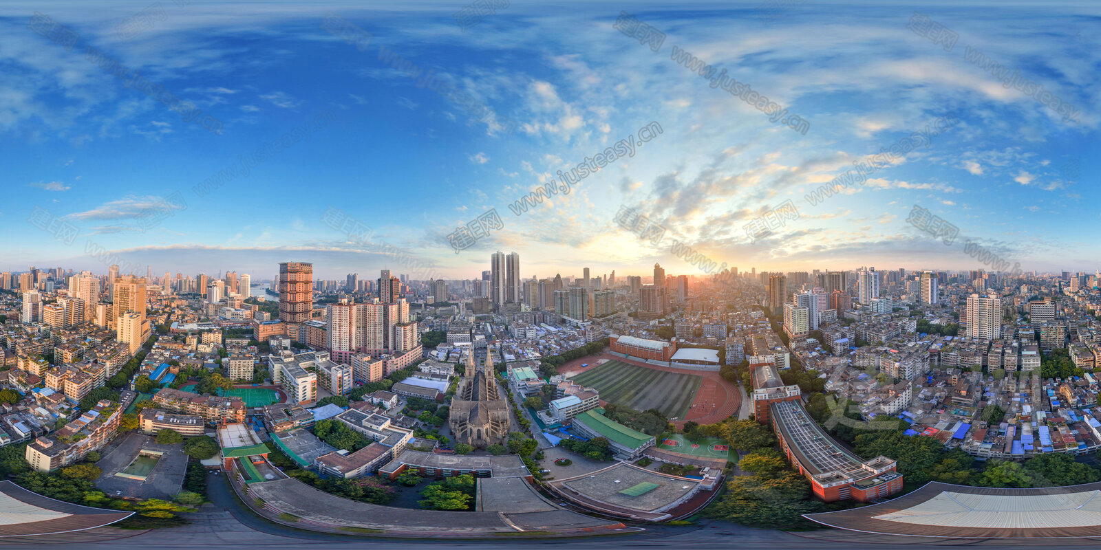hdr白天城市全景鸟瞰3d贴图下载[ID:111890775]_建E室内设计网