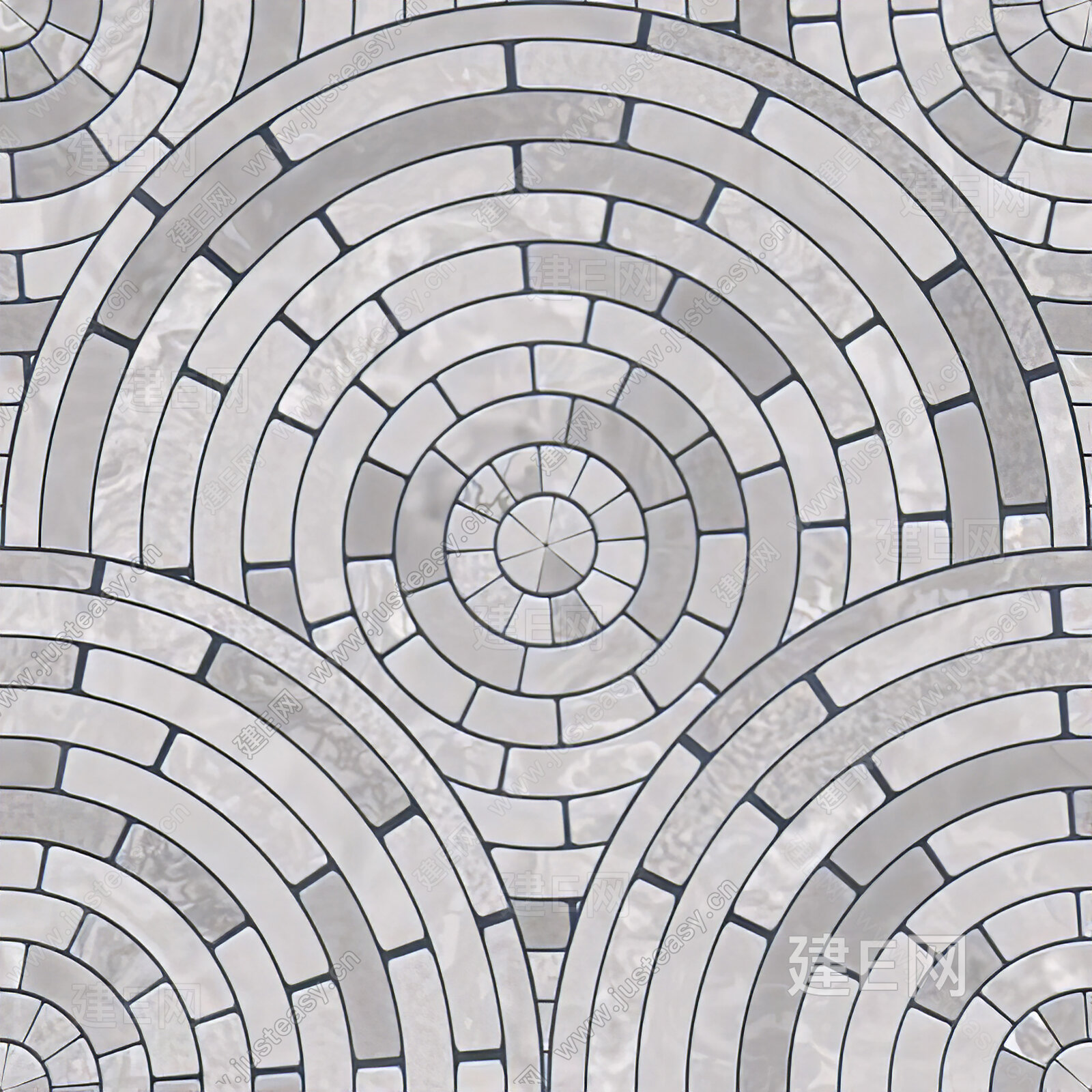 欧式圆形图案卷草石材马赛克拼花材质贴图下载 (9) - 草图大师模型