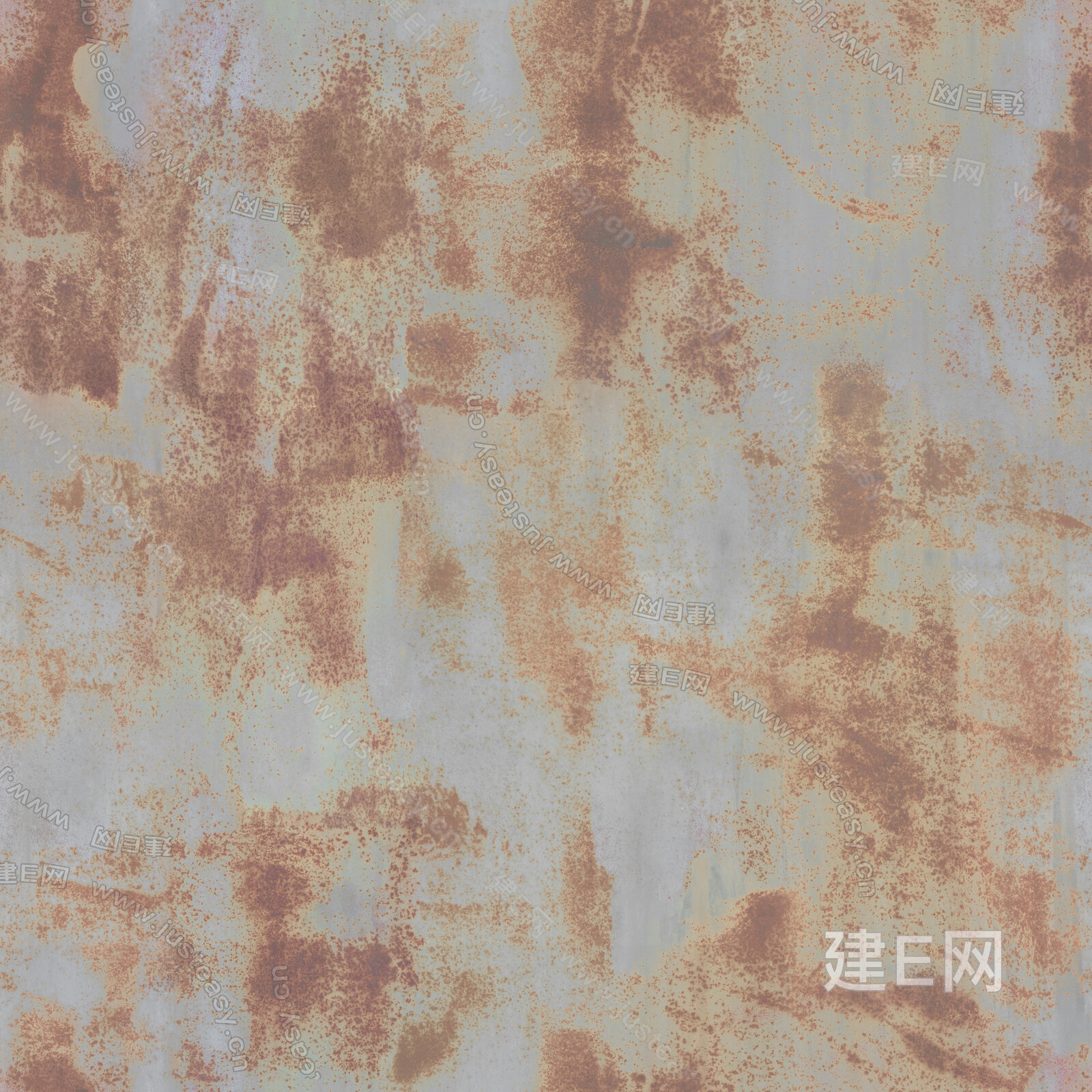 高清无缝黄色铁锈铜锈锈迹3d贴图下载[ID:102847273]_建E室内设计网