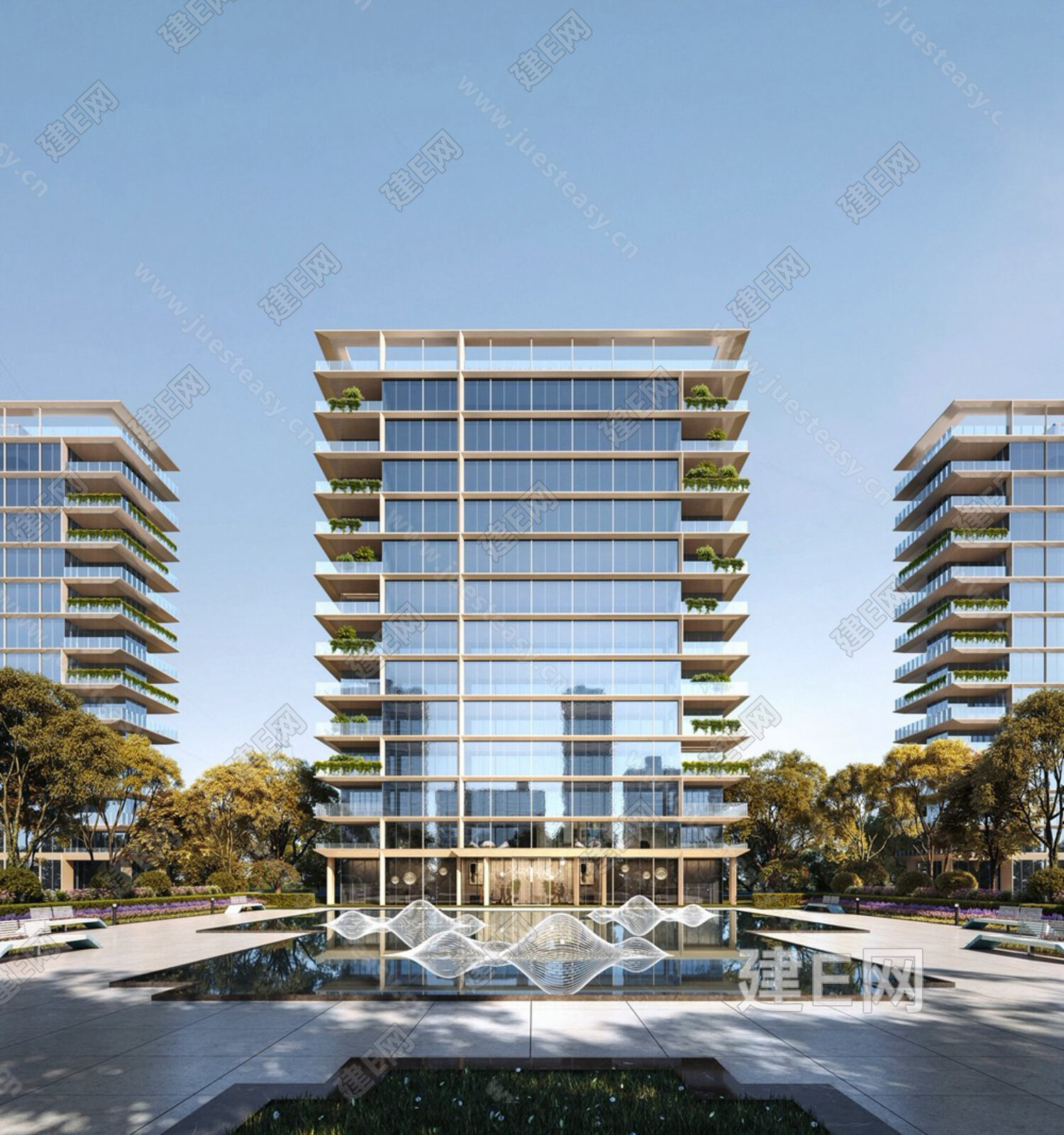 小区建筑外景3d贴图下载[ID:114512762]_建e贴图