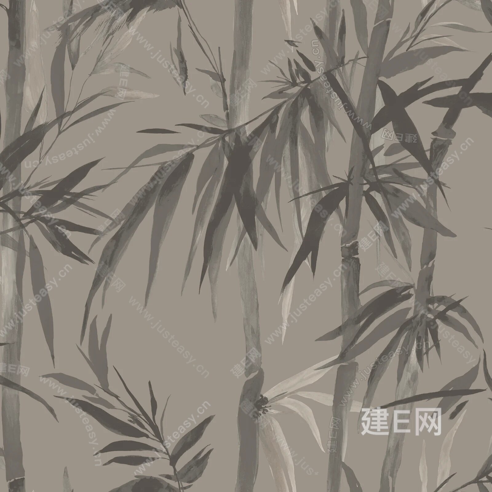 新中式竹子壁纸3d贴图下载[ID:117396455]_建E室内设计网