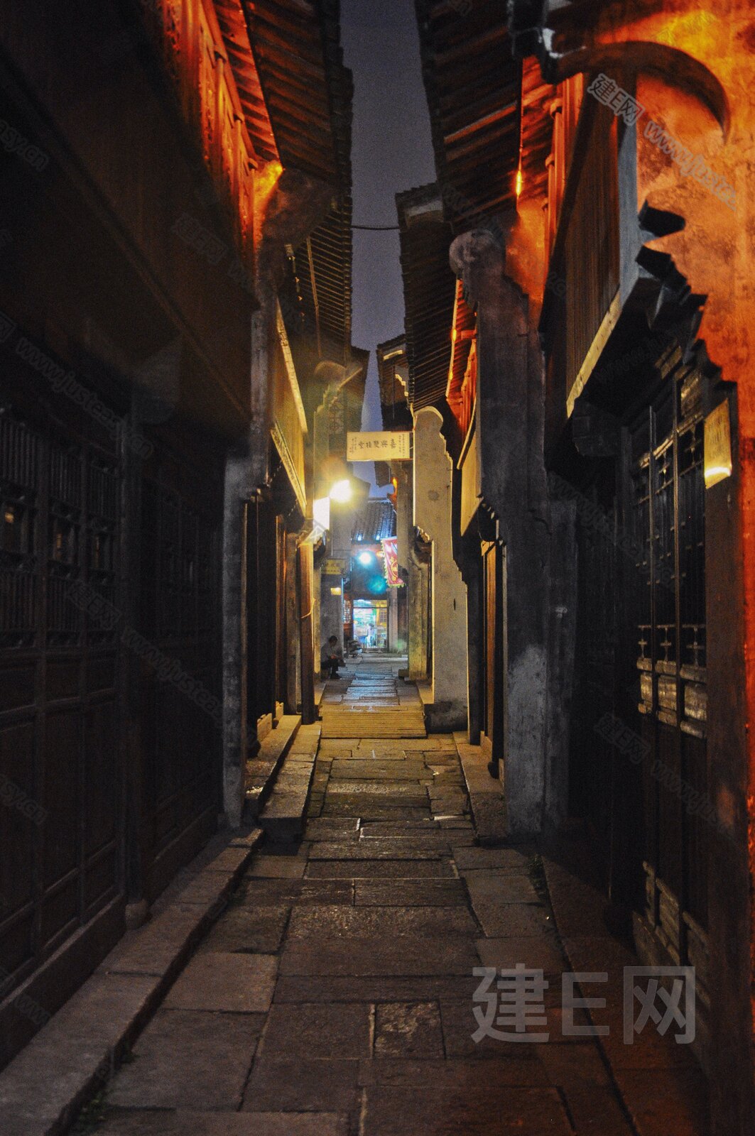夜景特色老旧胡同巷子3d贴图下载[ID:100881070]_建e贴图