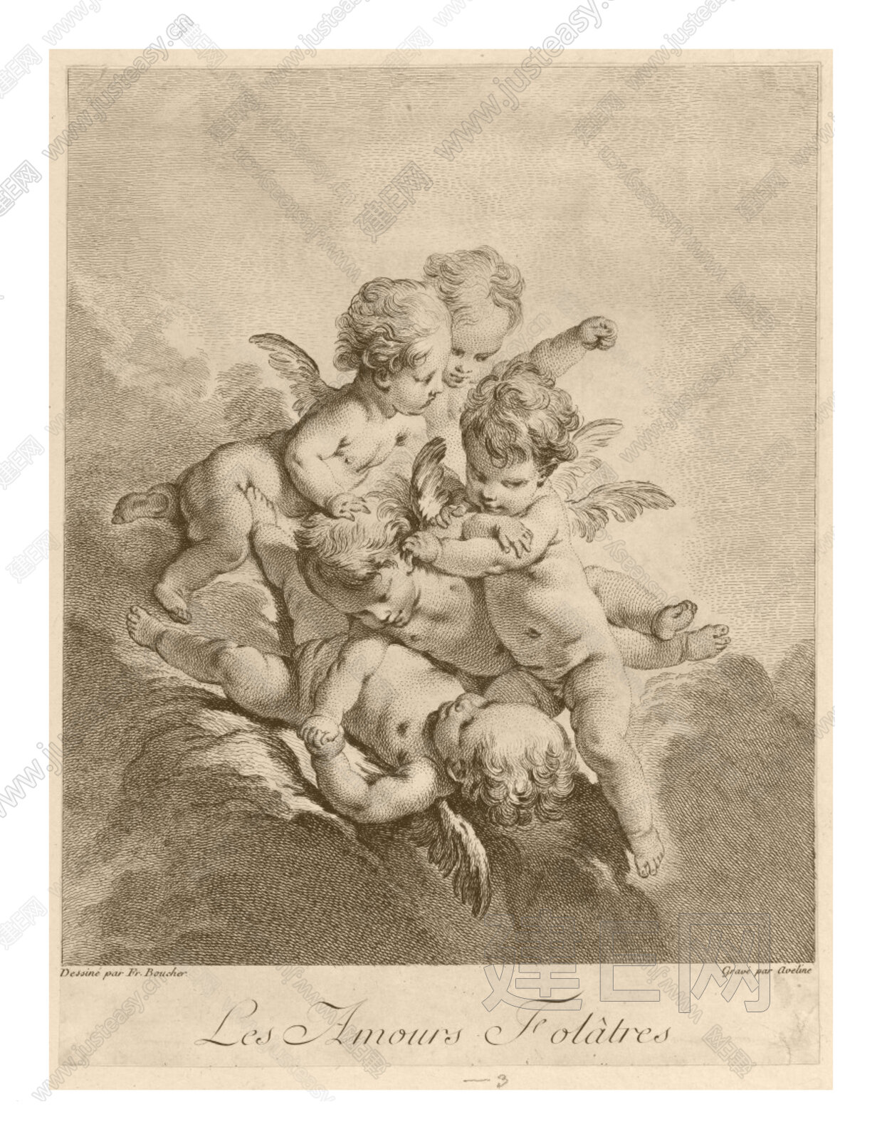 欧式铜版画天使装饰画挂画插画3d贴图下载[ID:113923351]_建e贴图