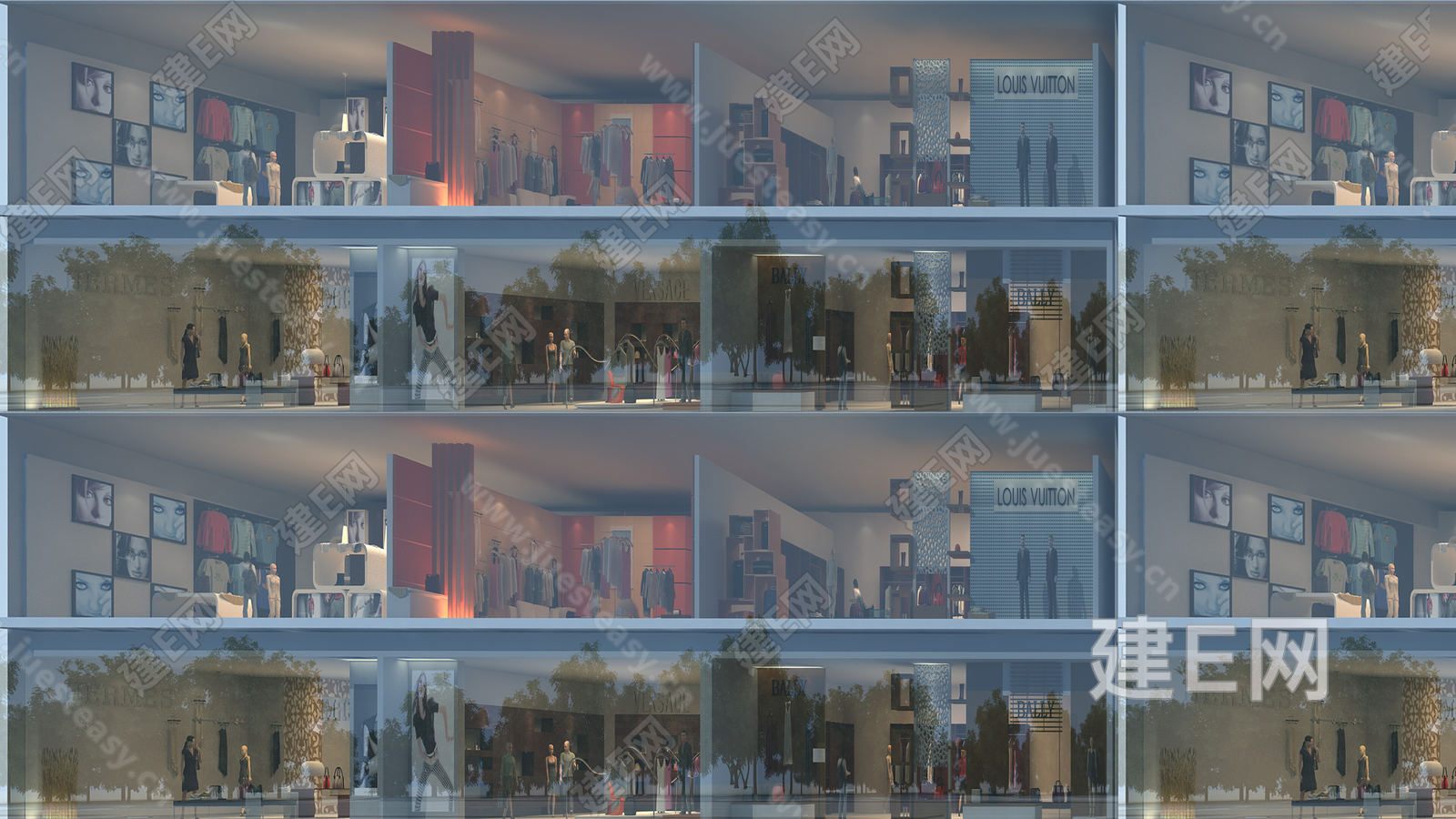 商业街 建筑外观 景深 小区美化 橱窗 3D效果图 |三维|建筑/空间|小成3D设计师 - 原创作品 - 站酷 (ZCOOL)