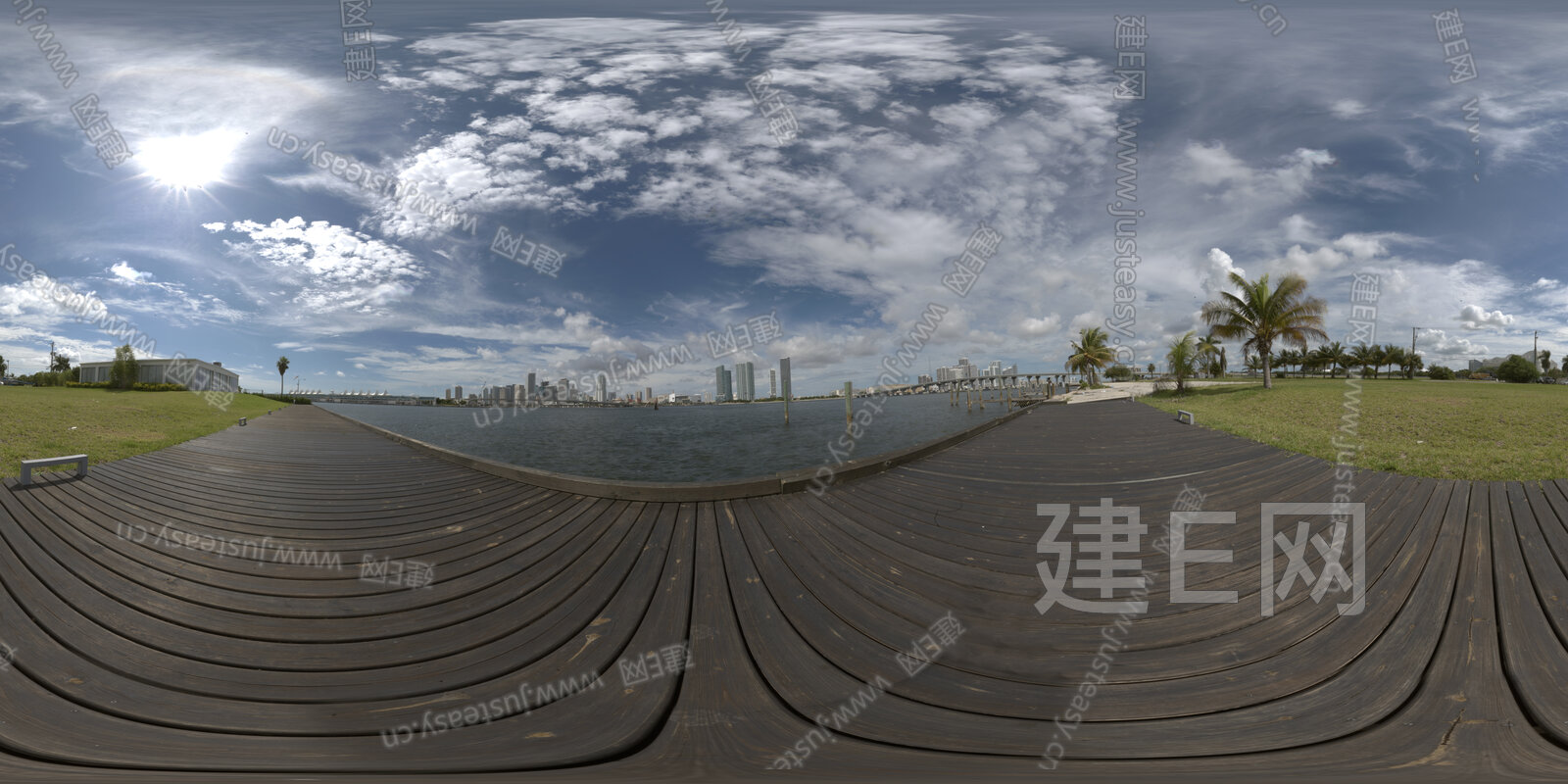 海边城市风景蓝天白云HDR外景贴图3d贴图下载[ID:116020448]_建e贴图