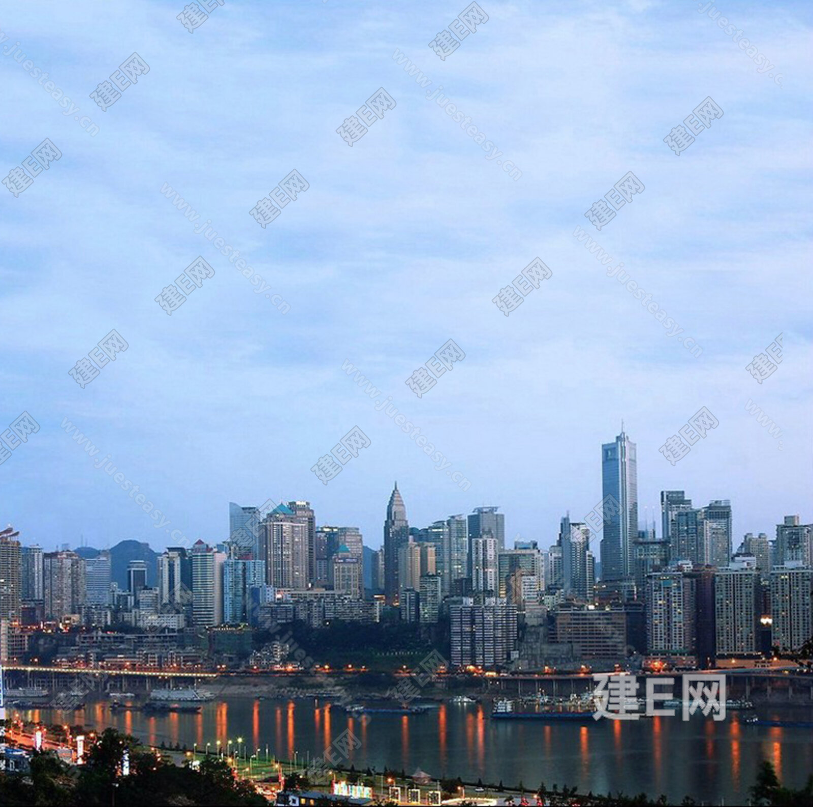 傍晚阴天城市外景贴图3d贴图下载[ID:105993794]_建E室内设计网