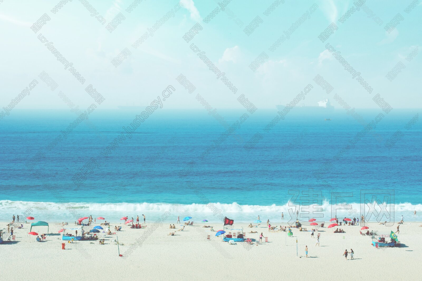 沙滩海景3d贴图下载[ID:104552141]_建E室内设计网