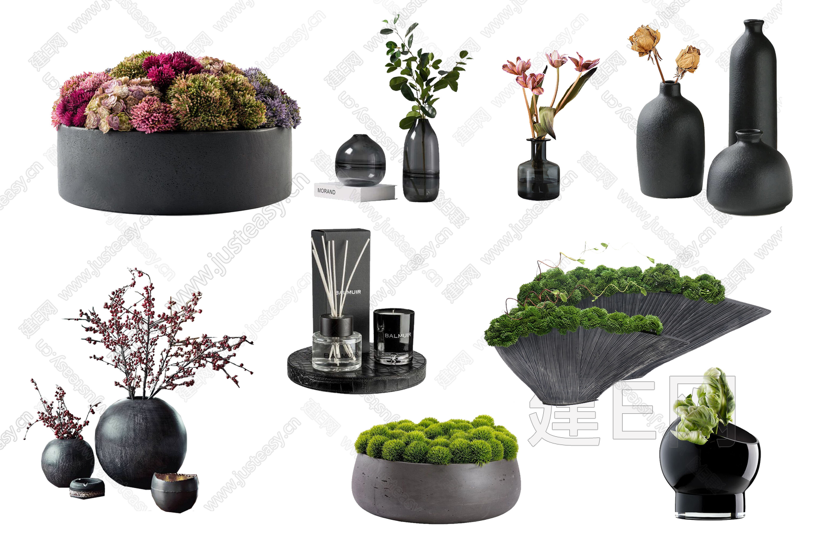 现代绿植摆件png免抠3d贴图下载[ID:111302149]_建e贴图