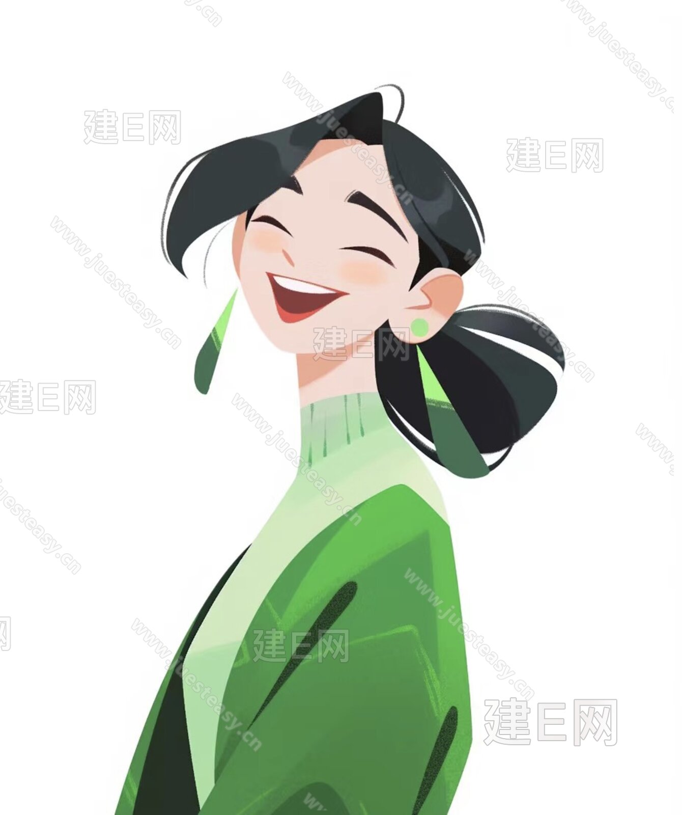 二次元卡通动漫人物装饰画3d贴图下载[ID:112810173]_建e贴图