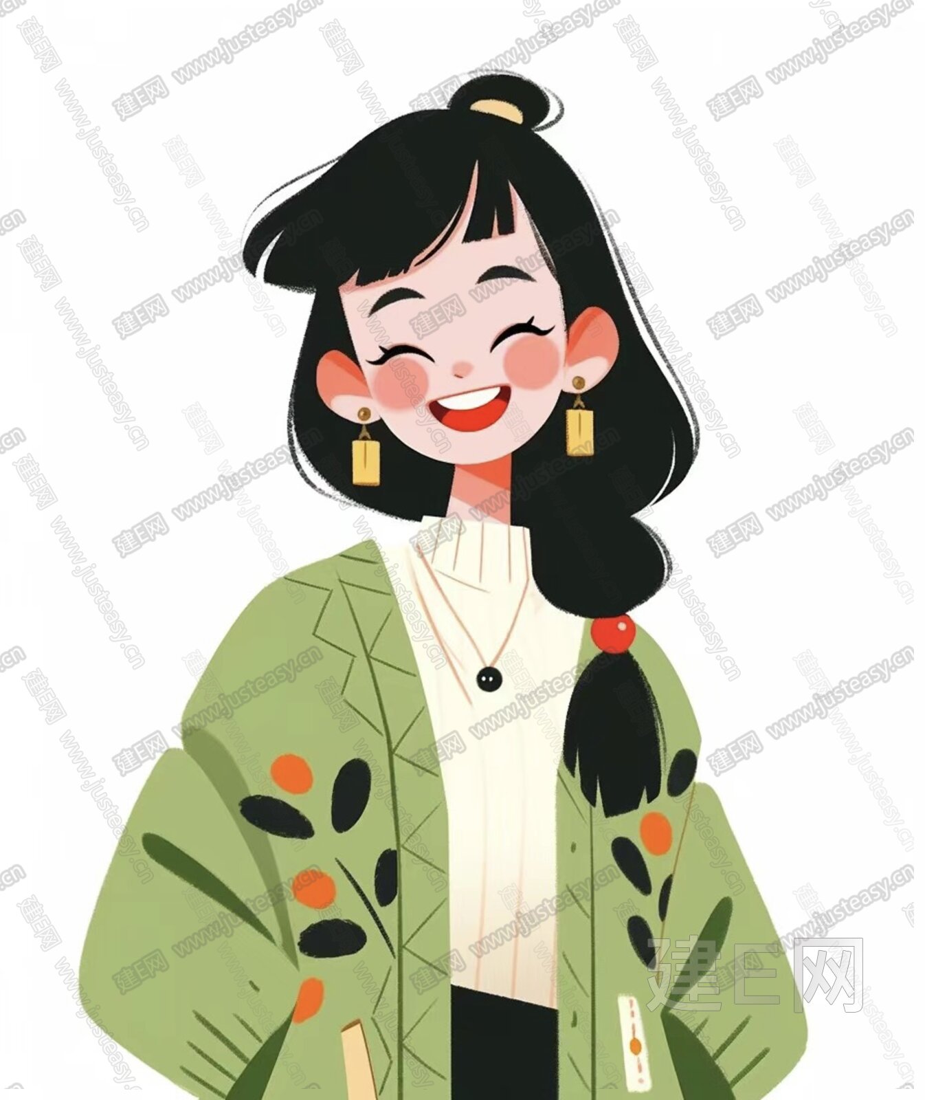 二次元卡通动漫人物装饰画3d贴图下载[ID:112810189]_建e贴图