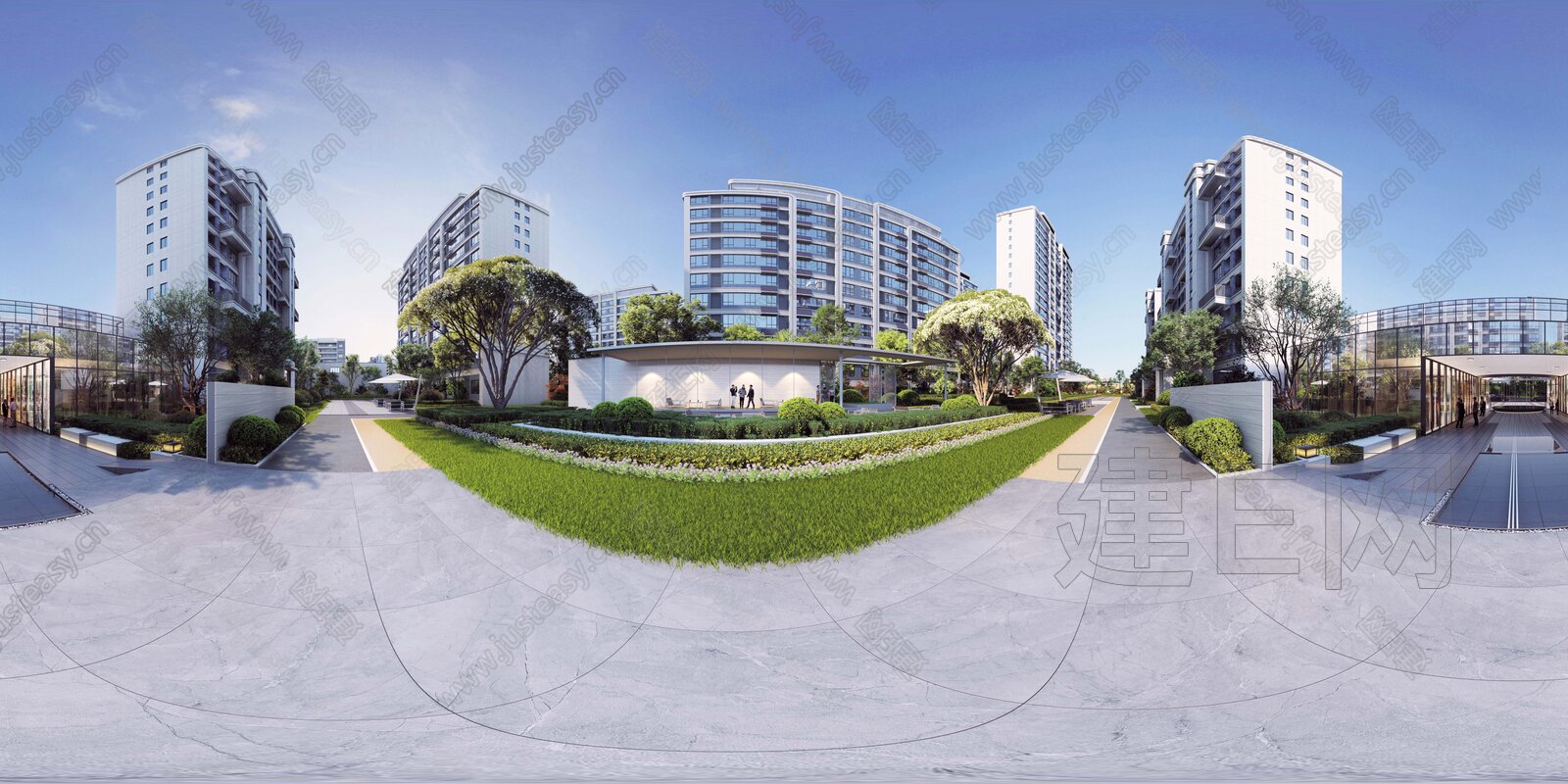 hdr小区大花园3d贴图下载[ID:111368978]_建E室内设计网
