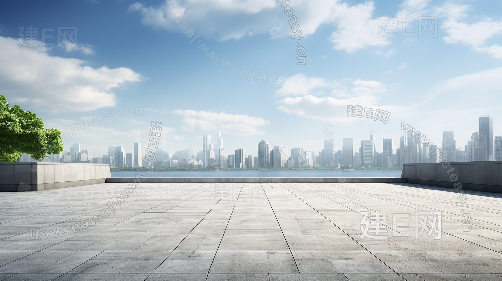 城市公园广场外景3d贴图下载[ID:105994878]_建e贴图