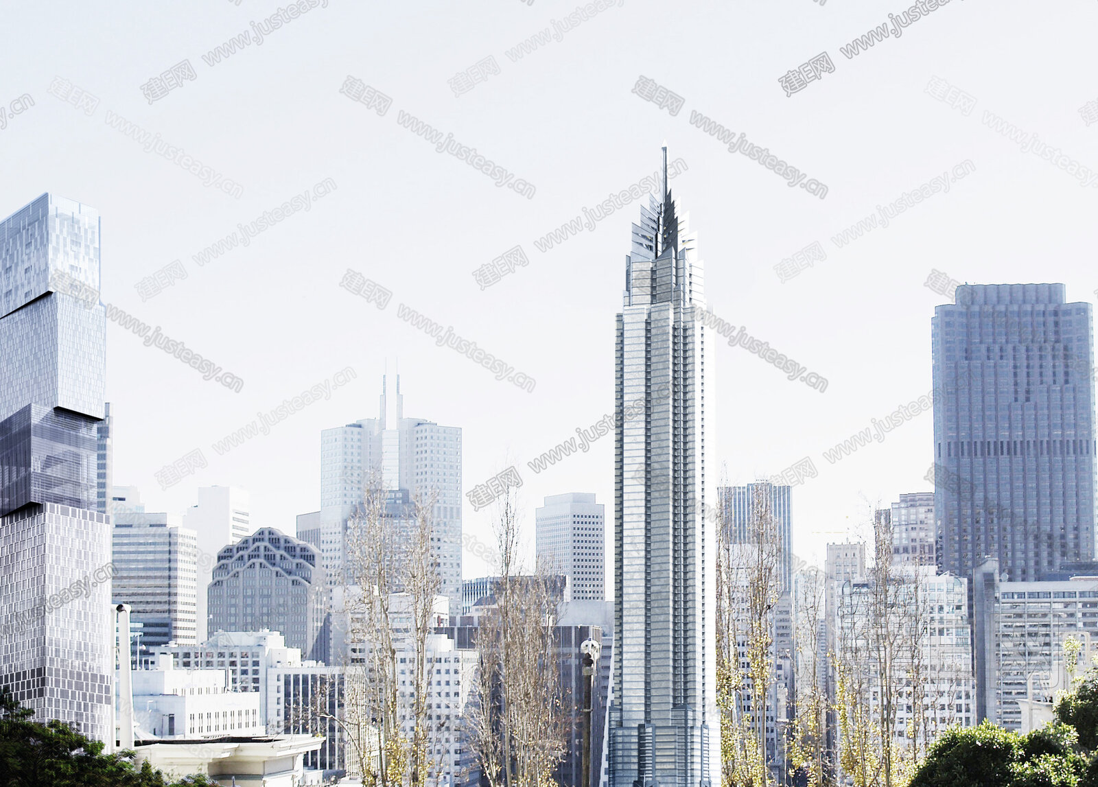 白天城市外景3d贴图下载[ID:101735121]_建e贴图
