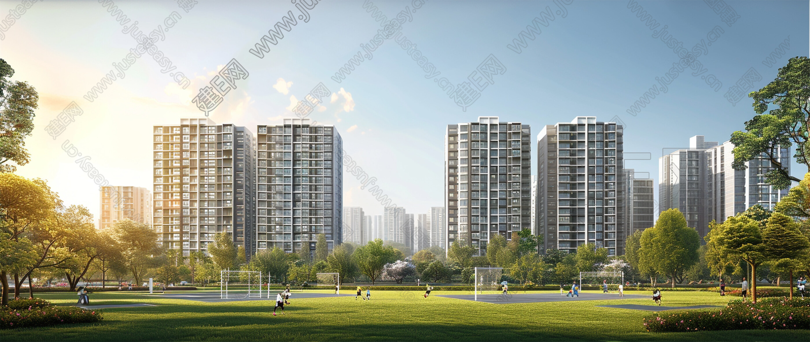白天小区外景3d贴图下载[ID:109140575]_建e贴图