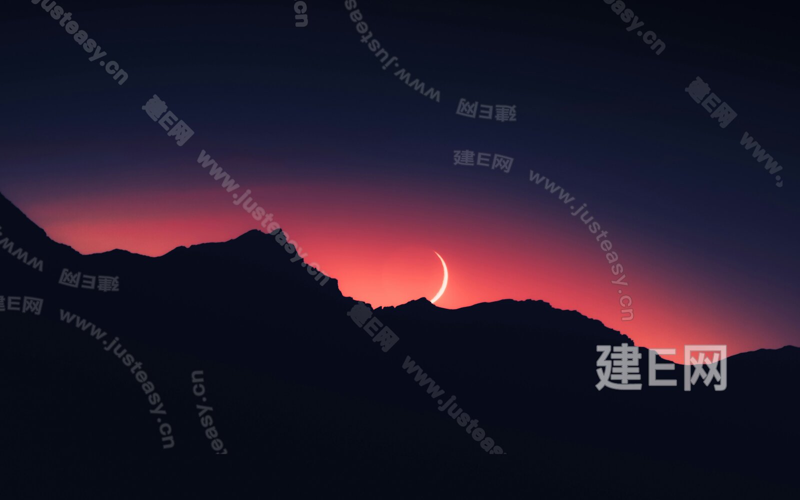 弯月夜晚天空3d贴图下载[ID:112614030]_建e贴图