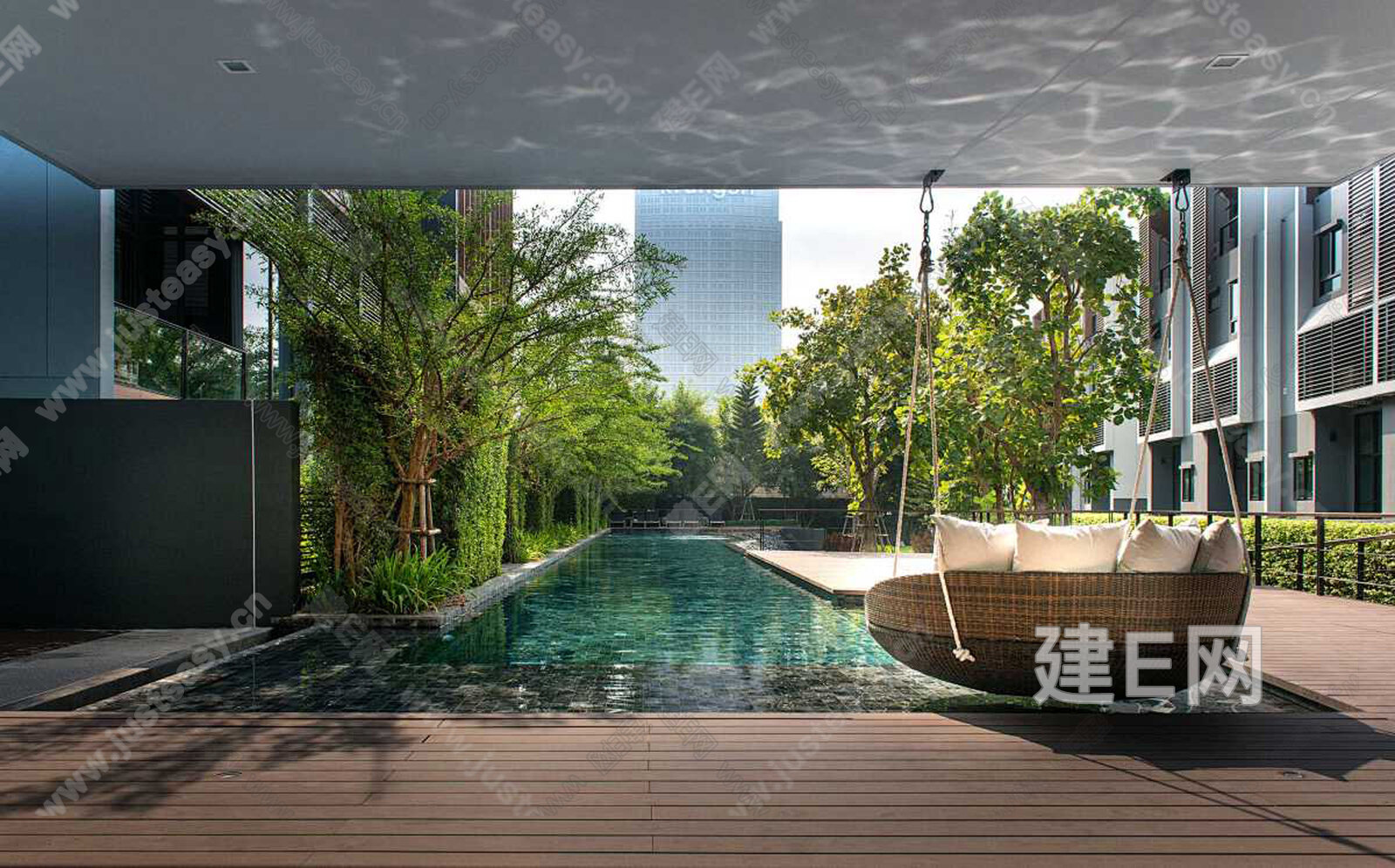 白天小区外景3d贴图下载[ID:107830651]_建E室内设计网