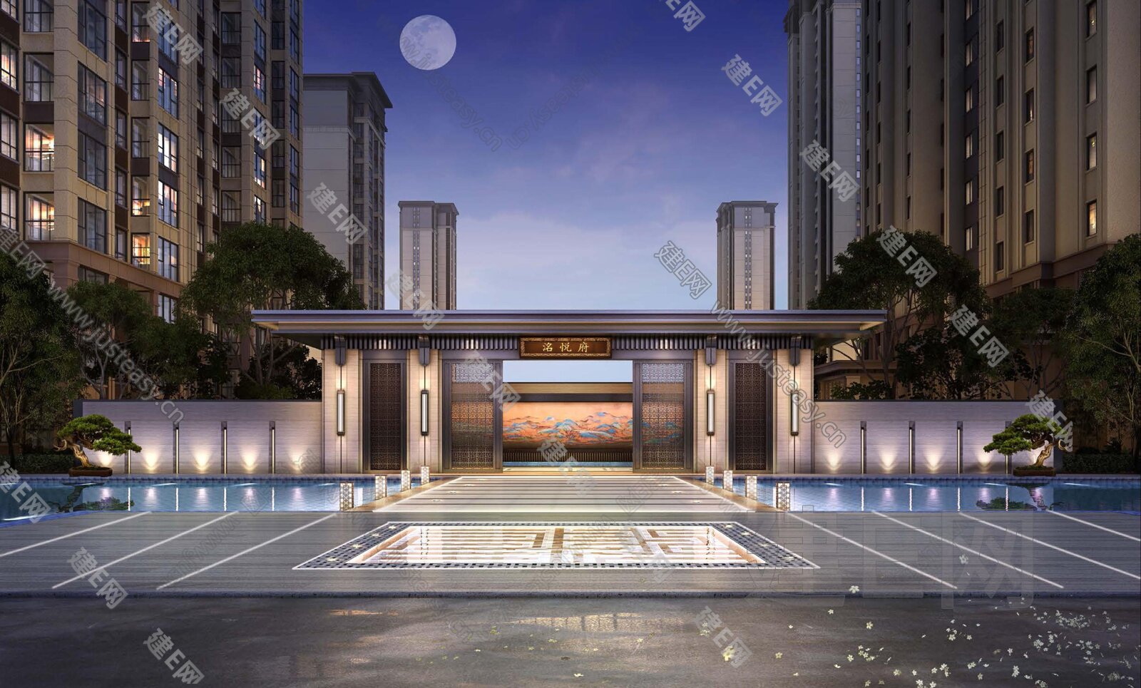 小区外景3d贴图下载[ID:103046449]_建E室内设计网