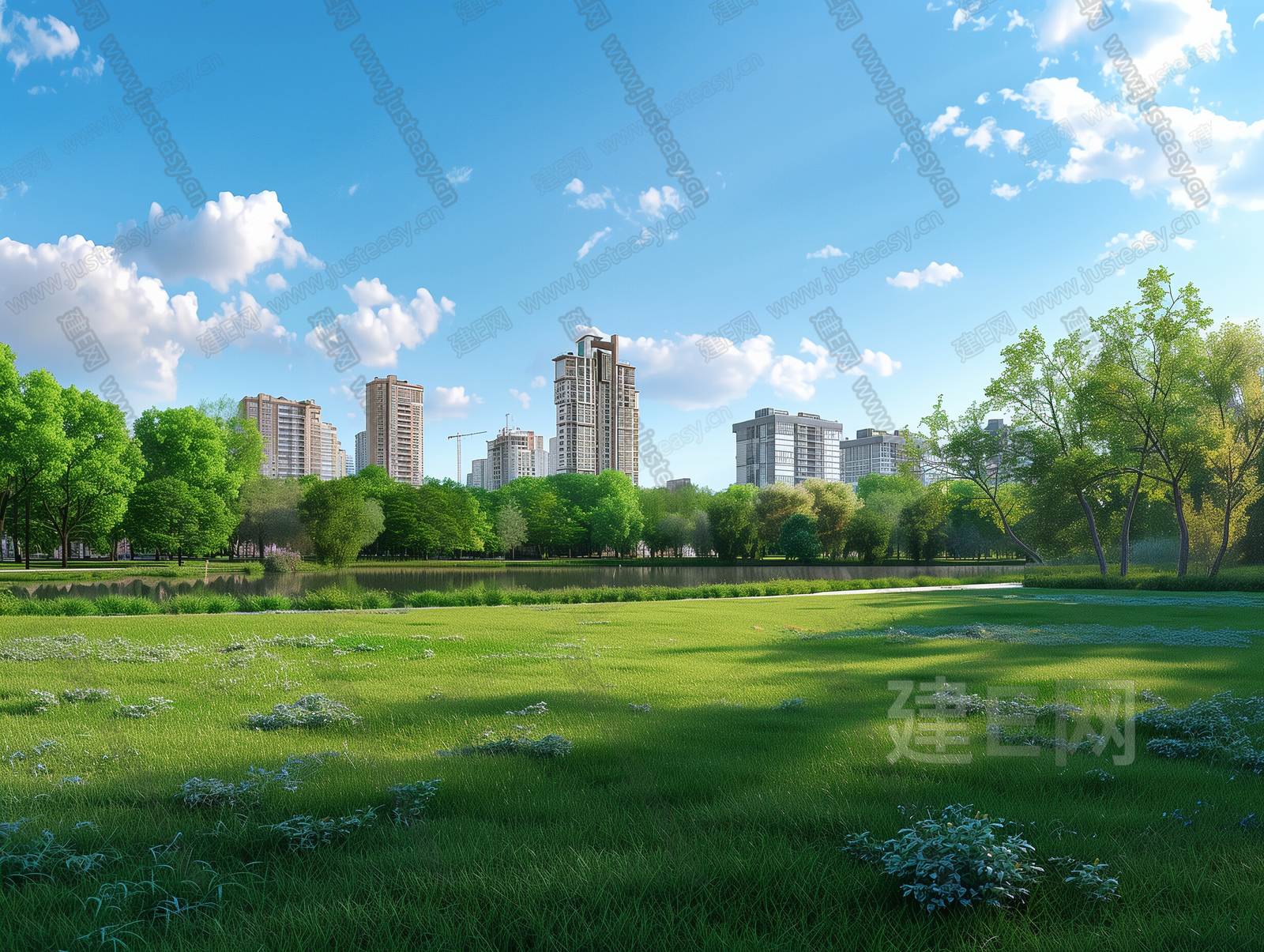 白天城市外景环境贴图3d贴图下载[ID:103898434]_建e贴图
