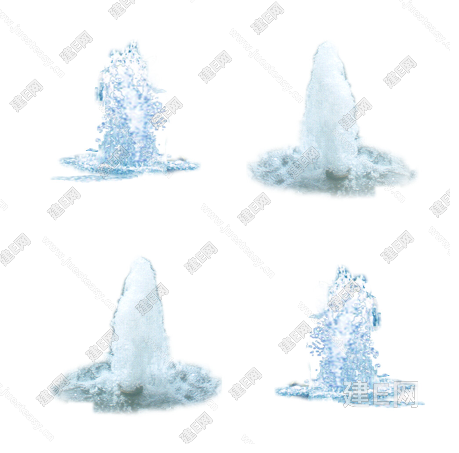 png免抠涌泉喷泉 跳泉水景 广场旱喷 水柱水花 跌水 水池 泉水3d贴图下载[ID:114580858]_建e贴图