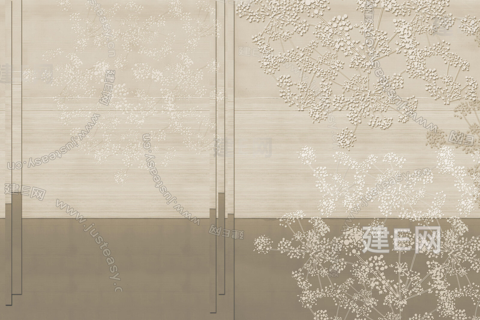 新中式背景墙3d贴图下载[ID:109665788]_建e贴图