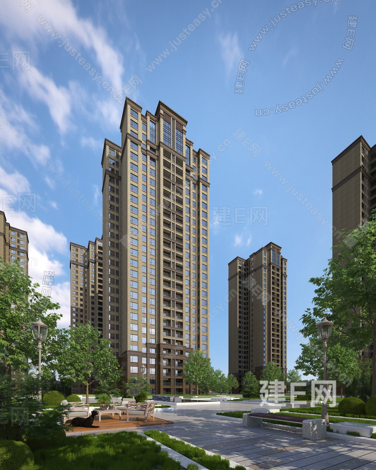 小区外景3d贴图下载[ID:110714366]_建e贴图