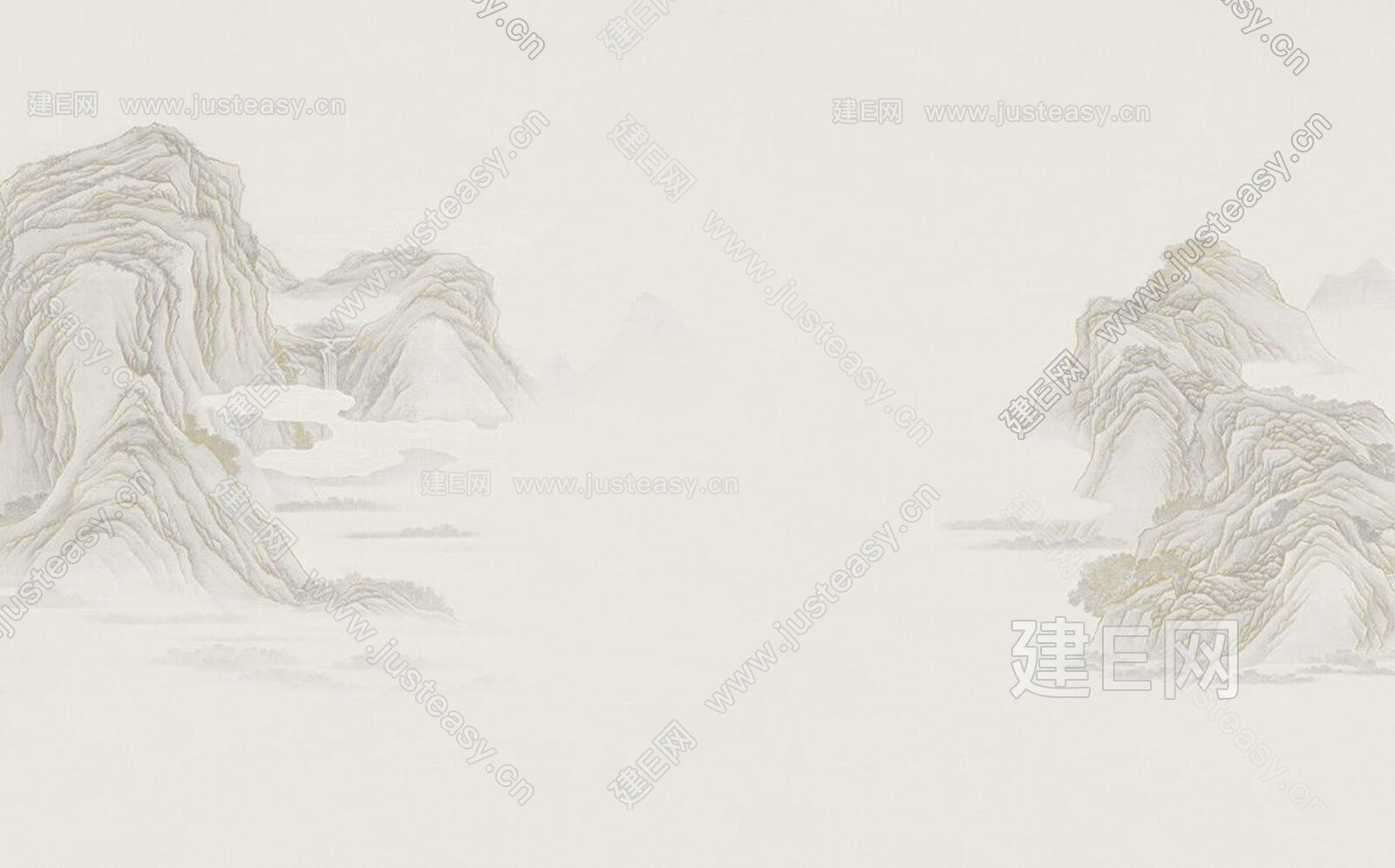 新中式山水背景墙3d贴图下载[ID:112286927]_建e贴图