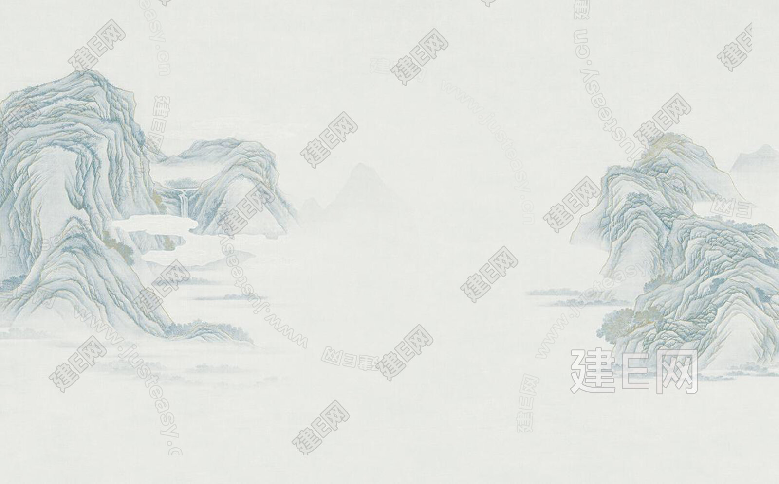 新中式山水背景墙3d贴图下载[ID:112286767]_建e贴图