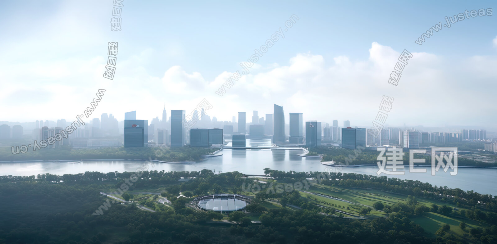 白天城市外景3d贴图下载[ID:108486448]_建e贴图