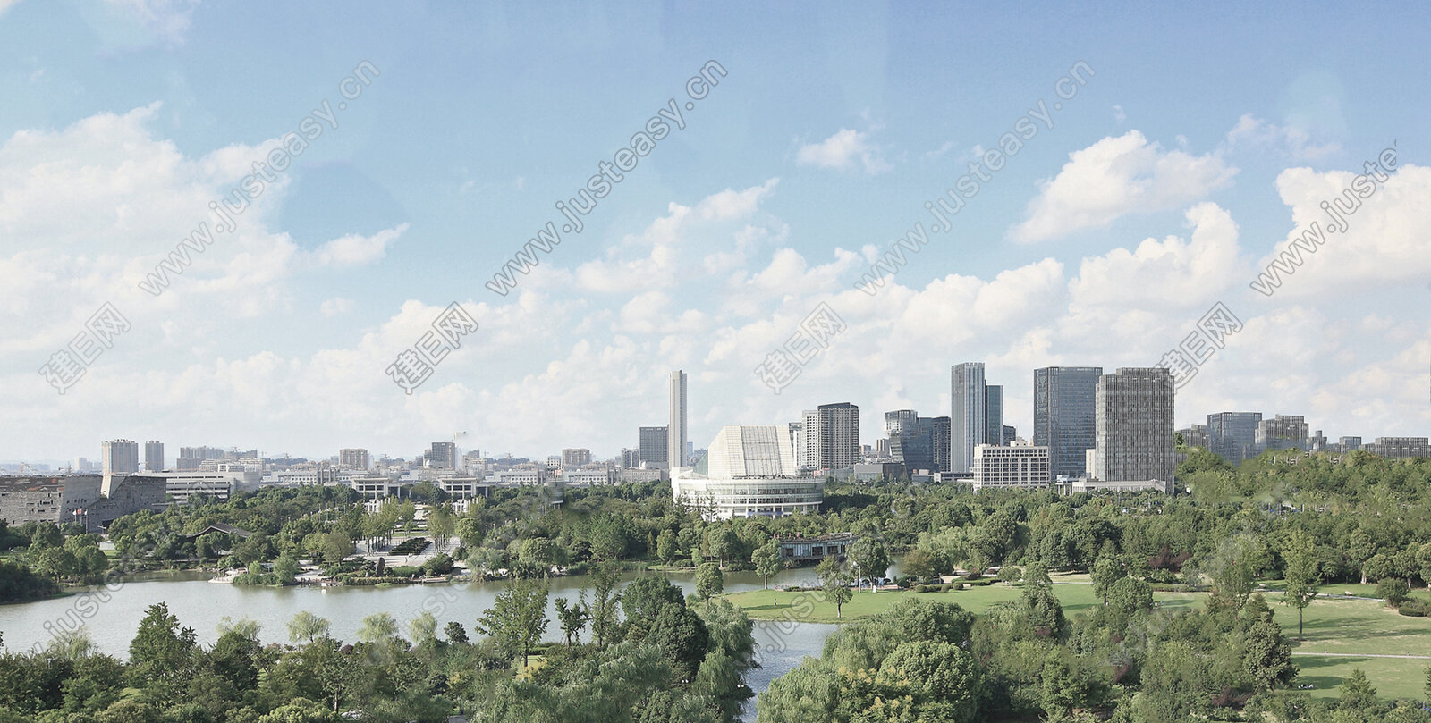 白天城市自然外景3d贴图下载[ID:114188047]_建e贴图