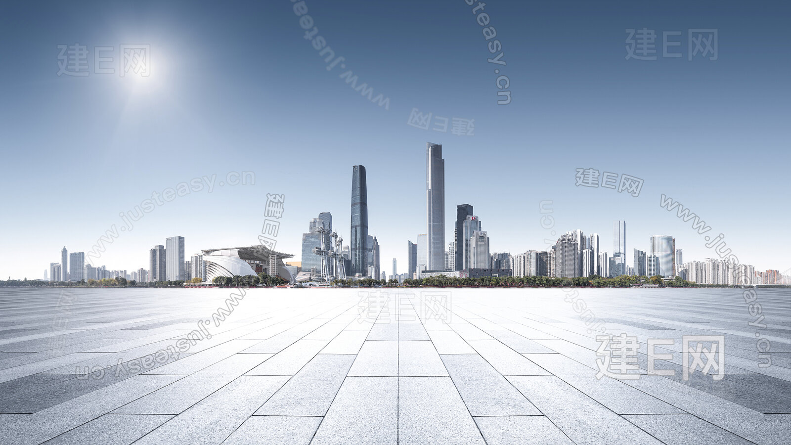 白天城市外景3d贴图下载[ID:115826603]_建e贴图