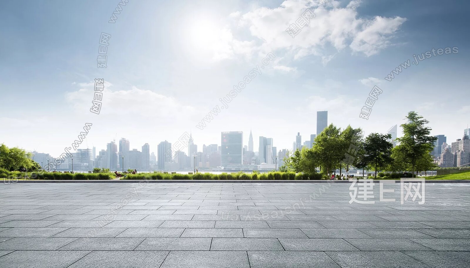 白天城市外景3d贴图下载[ID:115826443]_建e贴图