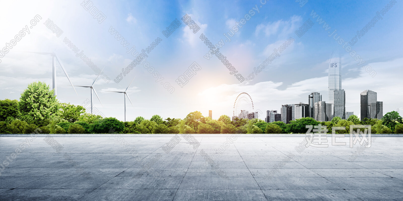 白天城市外景3d贴图下载[ID:115826647]_建e贴图