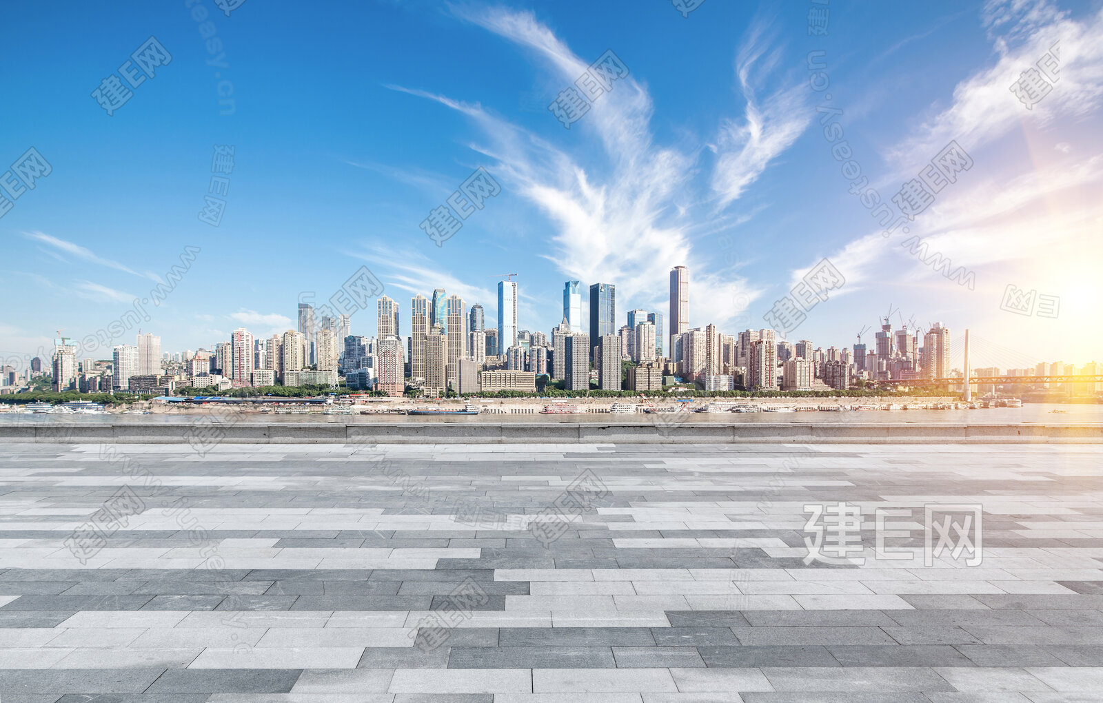 白天城市外景3d贴图下载[ID:115826487]_建e贴图