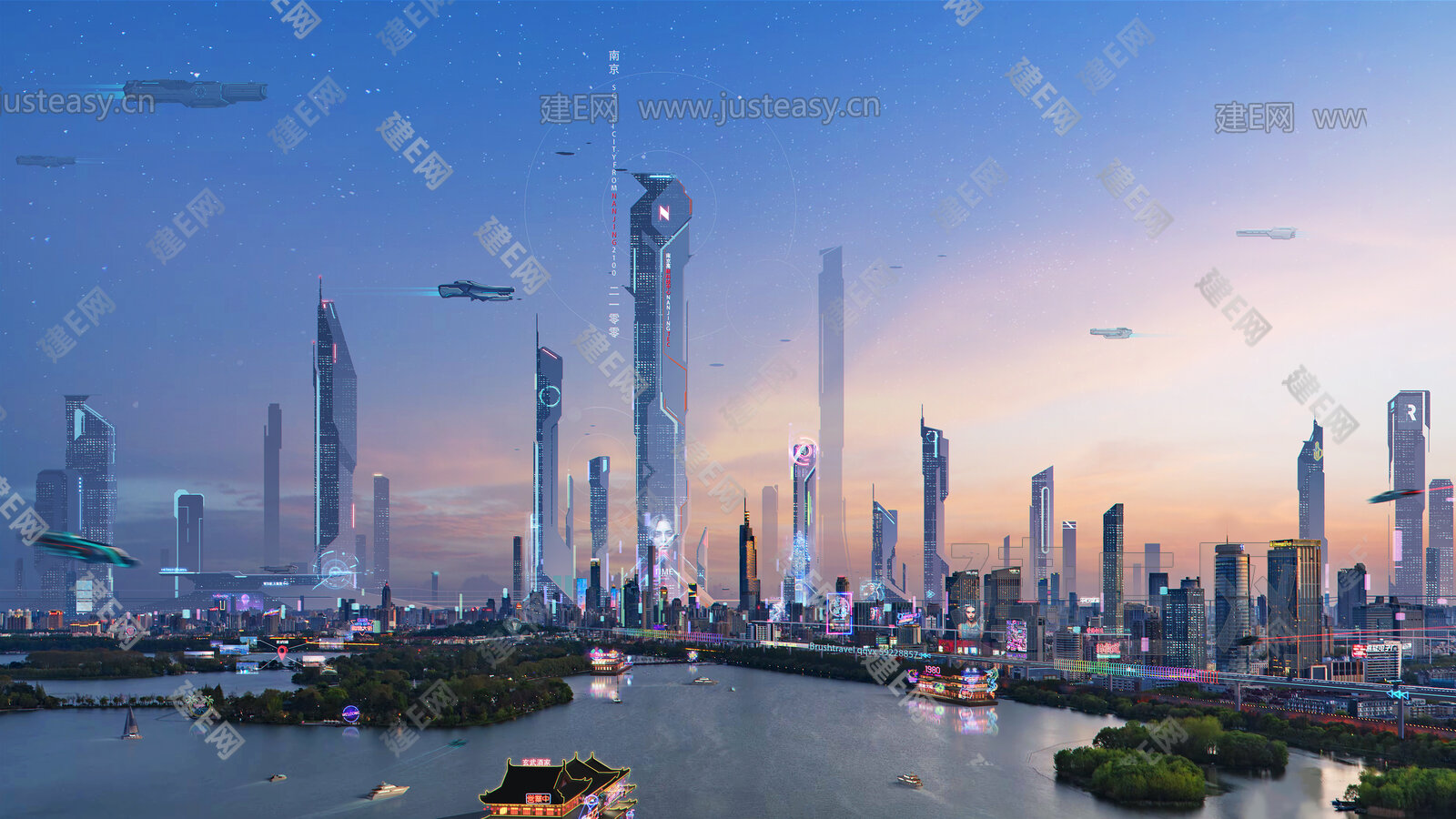 白天城市外景3d贴图下载[ID:116875013]_建e贴图