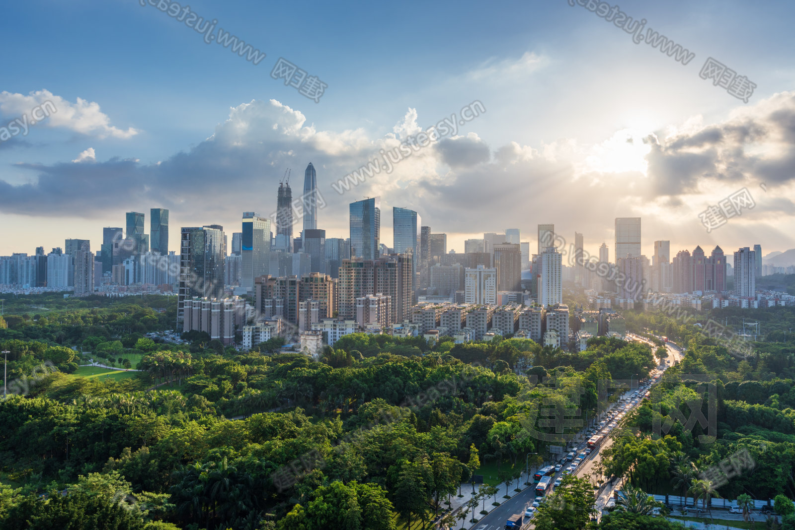 白天都市城市户外外景天空3d贴图下载[ID:109338420]_建e贴图