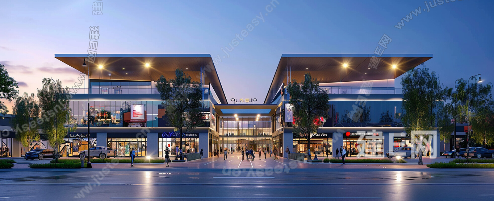 高清广场街道街景窗外景材质3d贴图下载[ID:109928274]_建e贴图