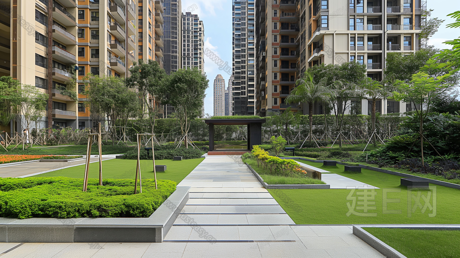 小区白天外景3d贴图下载[ID:110583598]_建e贴图