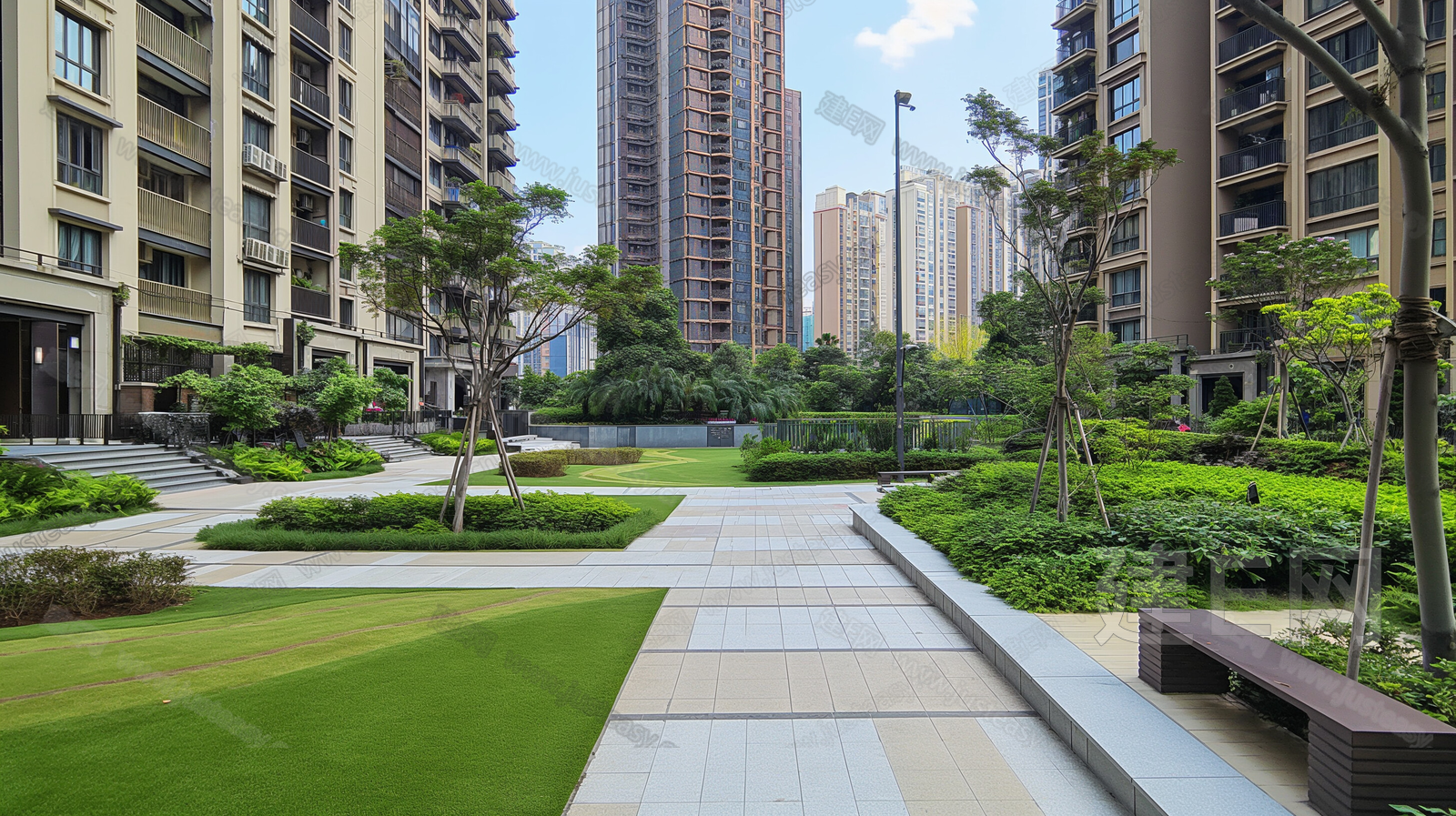 小区白天外景3d贴图下载[ID:110583582]_建e贴图