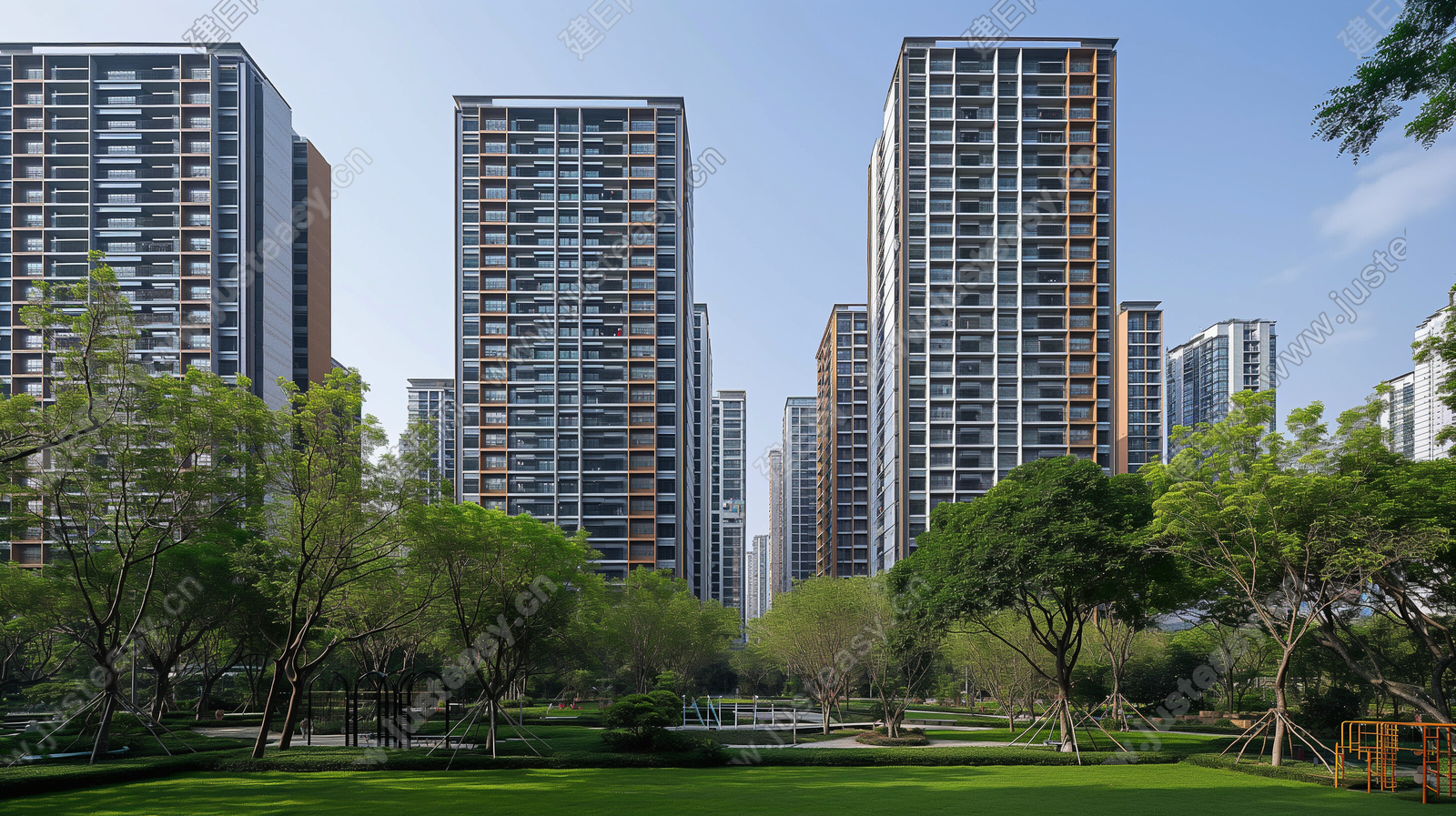 小区白天外景3d贴图下载[ID:110583681]_建e贴图