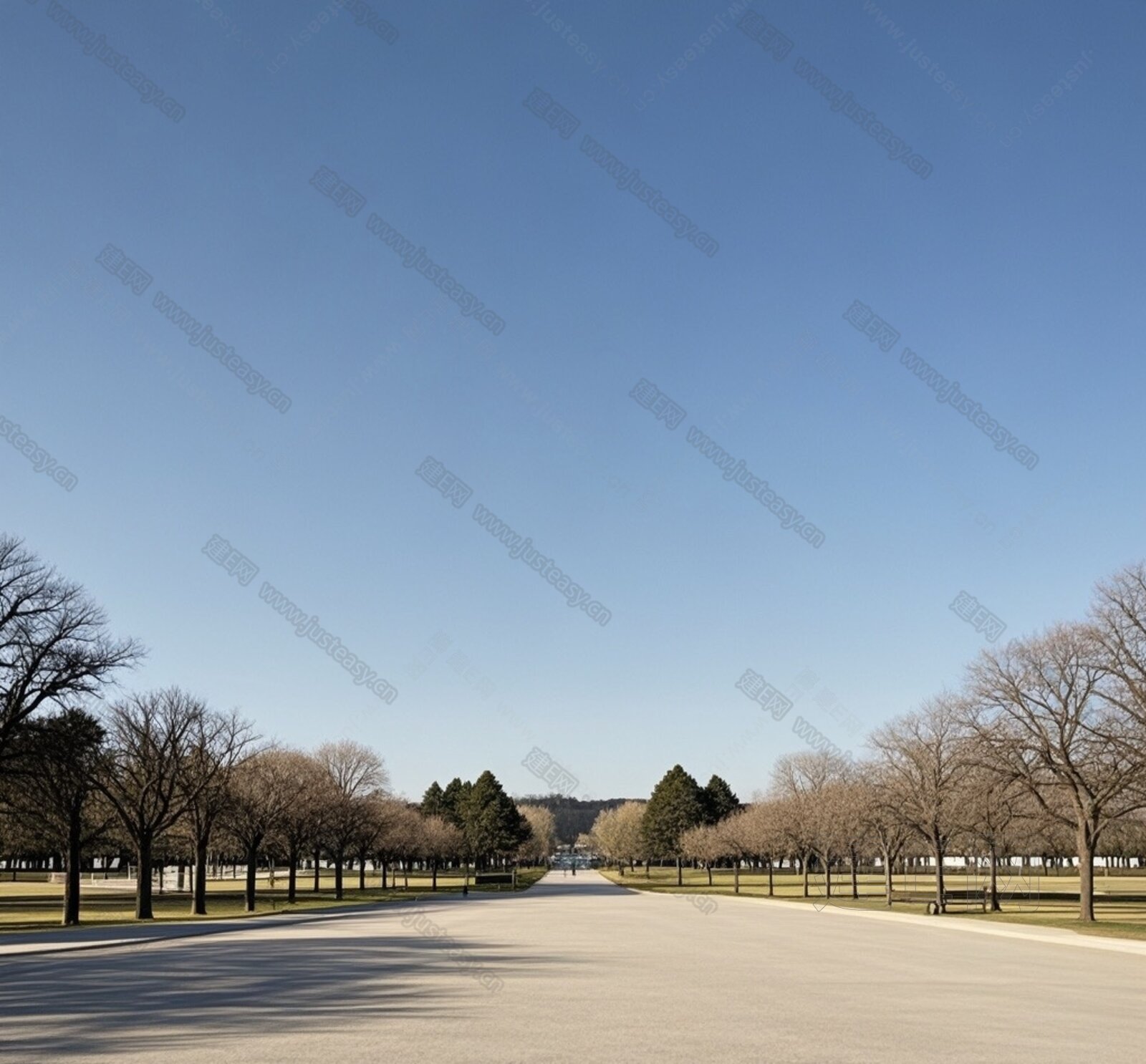 白天城市外景 公园外景 蓝天外景3d贴图下载[ID:108945145]_建e贴图