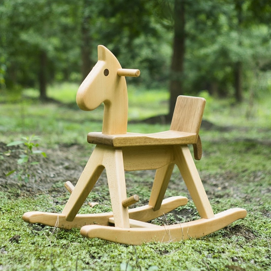 时光木马 原木手工木蜡油摇马