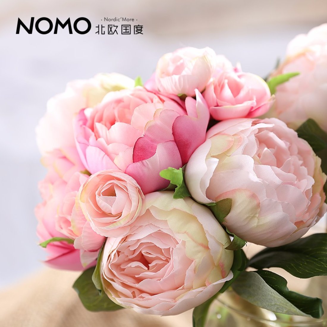 仿真牡丹茶花花束