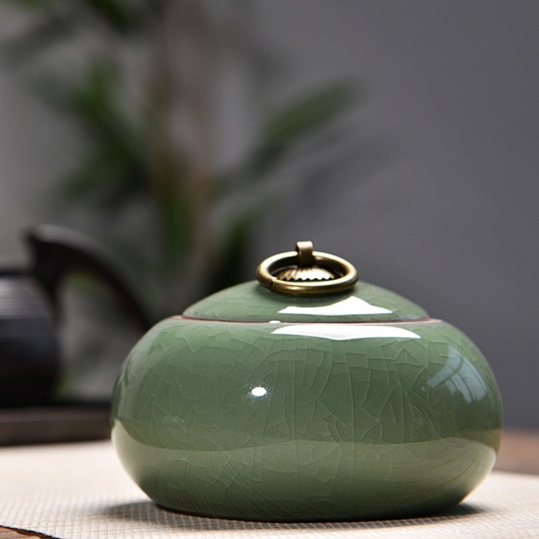 「茶叶罐」哥窑陶瓷密封罐