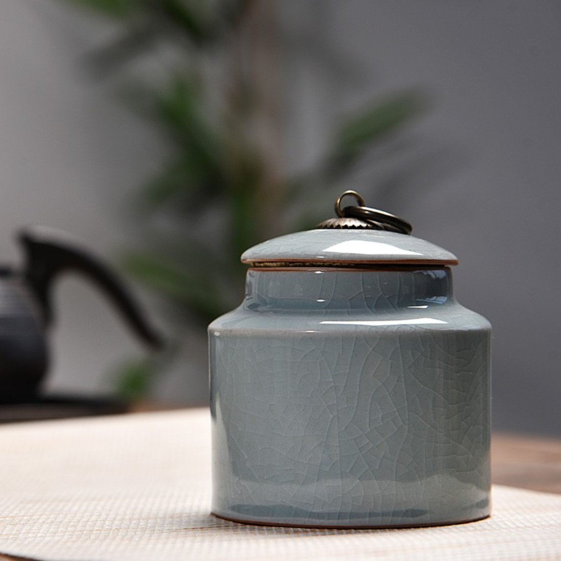 「茶叶罐」哥窑陶瓷密封罐